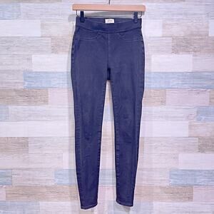 J CREW Pull On Toothpick Skinny Jeans Black Elastic Waist Stretch Womens 24